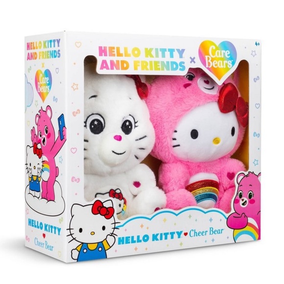 Hello Kitty x Care Bears Plush Set 2pk Hello Kitty & Cheer Bear - Picture 11 of 11